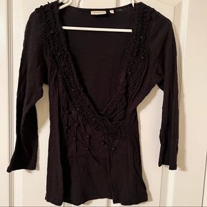 Anthropologie Deletta deep vneck wrap top